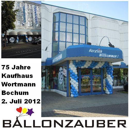 Ballondekoration-Ballonsäulen-Rahmen-weiss-blau-Wortmann